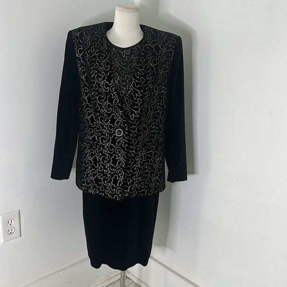 Vintage 80s Jaeger 3 Piece Velvet Suit Set - Picture 1 of 8